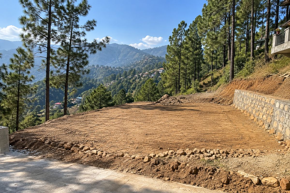 Cleared residential plot in Himachal